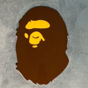 A Bathing Ape Brown and Yellow Epoxy Cut Out Wall Decor